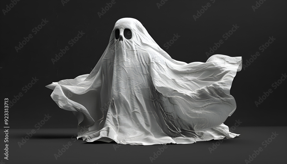 Ghost in a sheet floating in the air Ghost in a sheet floating in the air