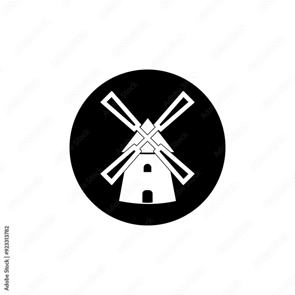 Old Windmill. Mill, windmill icon isolated on transparent background Old Windmill. Mill, windmill icon isolated on transparent background