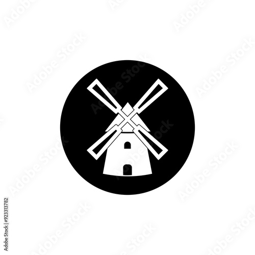 Old Windmill. Mill, windmill icon isolated on transparent background