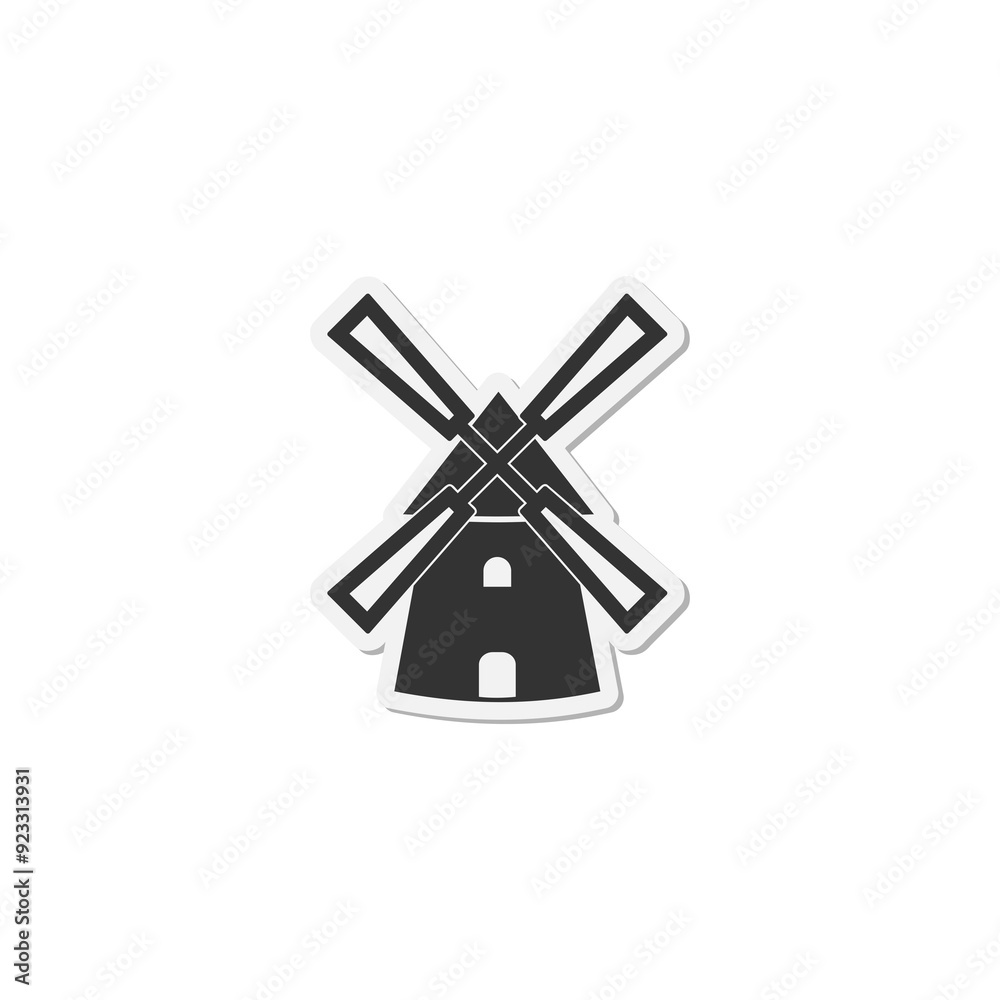 Old Windmill. Mill, windmill icon isolated on transparent background Old Windmill. Mill, windmill icon isolated on transparent background