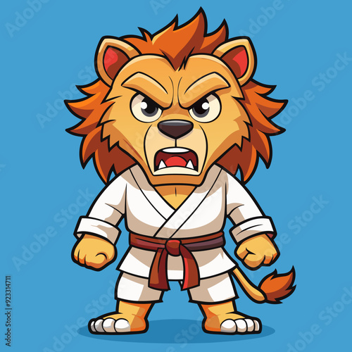 lion karate kimono judo taekwondo vector sport mascot