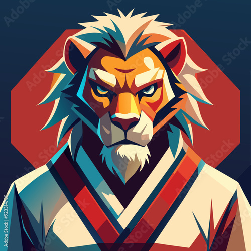 lion karate kimono judo taekwondo vector sport mascot