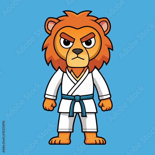 lion karate kimono judo taekwondo vector sport mascot