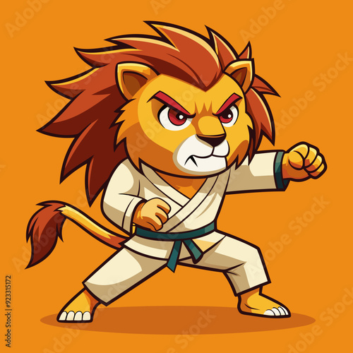 lion karate kimono judo taekwondo vector sport mascot
