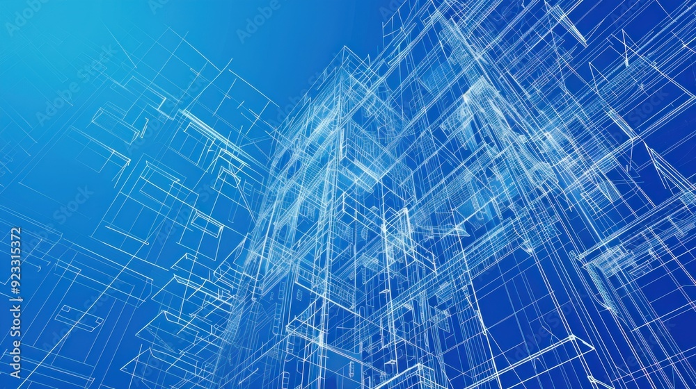 Abstract Architectural Wireframe Design