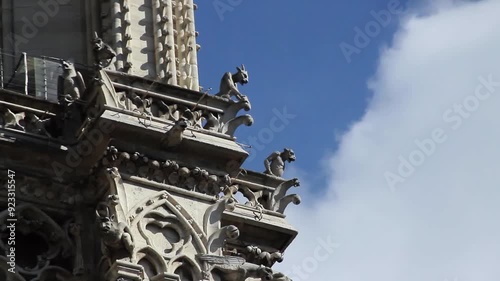 Gargoyles of Notre Dame de Paris Cathedral. August 2015.
