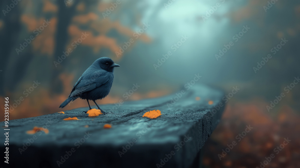 Fototapeta premium sparrow on a fence