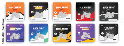 Bike sale social media post and black Friday super sale bundle design template
