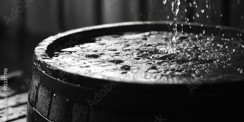 Black and White Water Barrel