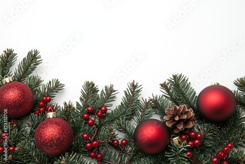 merry christmas decoration on white background , ai