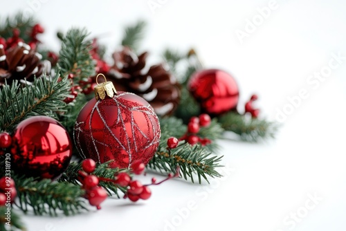 merry christmas decoration on white background , ai