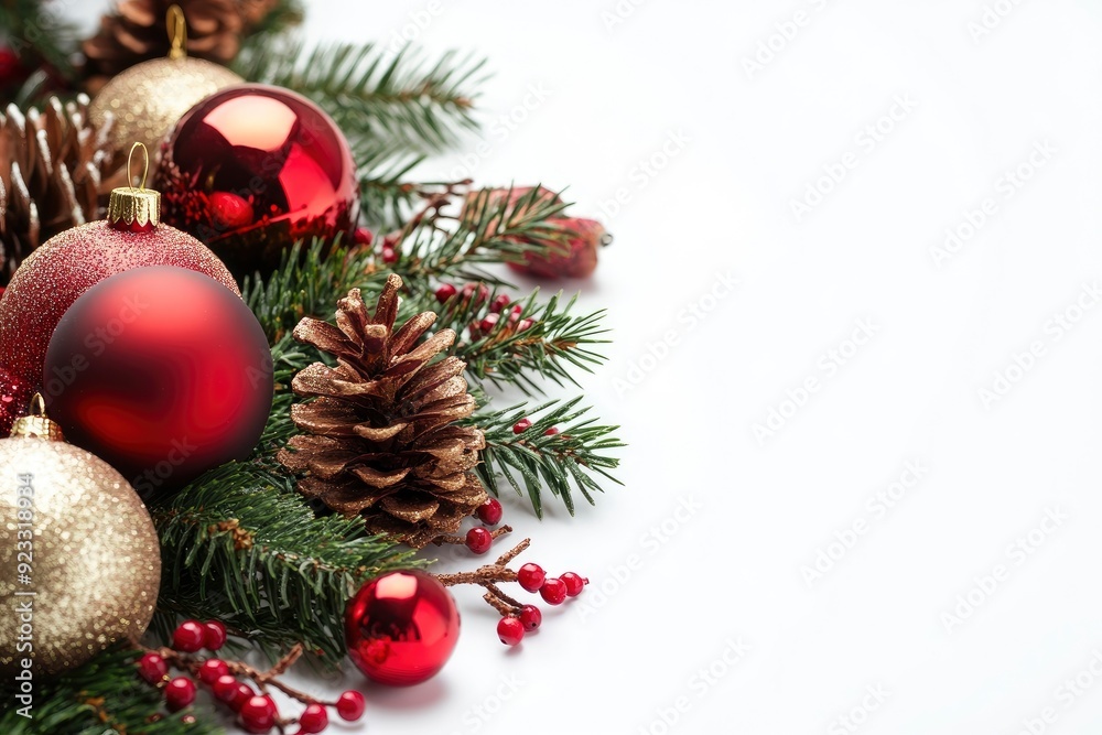merry christmas decoration on white background , ai merry christmas decoration on white background , ai