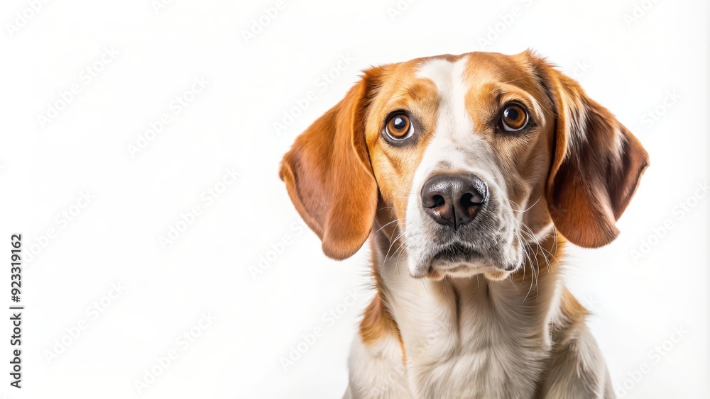 Perplexed dog isolated on white background with a confused expression, confused, perplexed, canine, pet