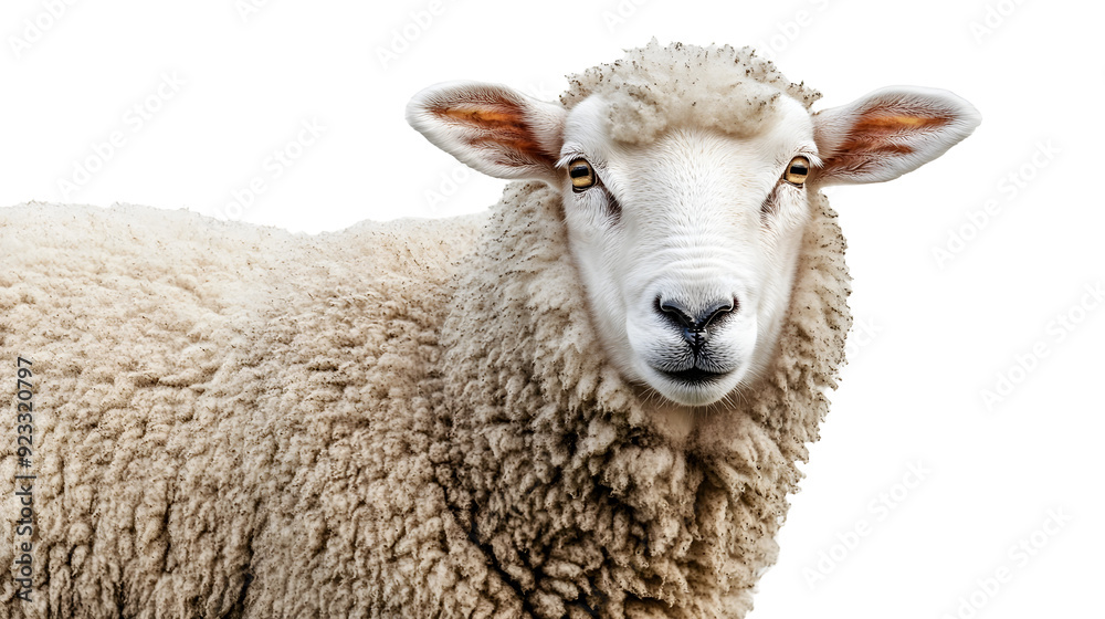 Fluffy Sheep Portrait with Plain White Background transparent png Fluffy Sheep Portrait with Plain White Background transparent png