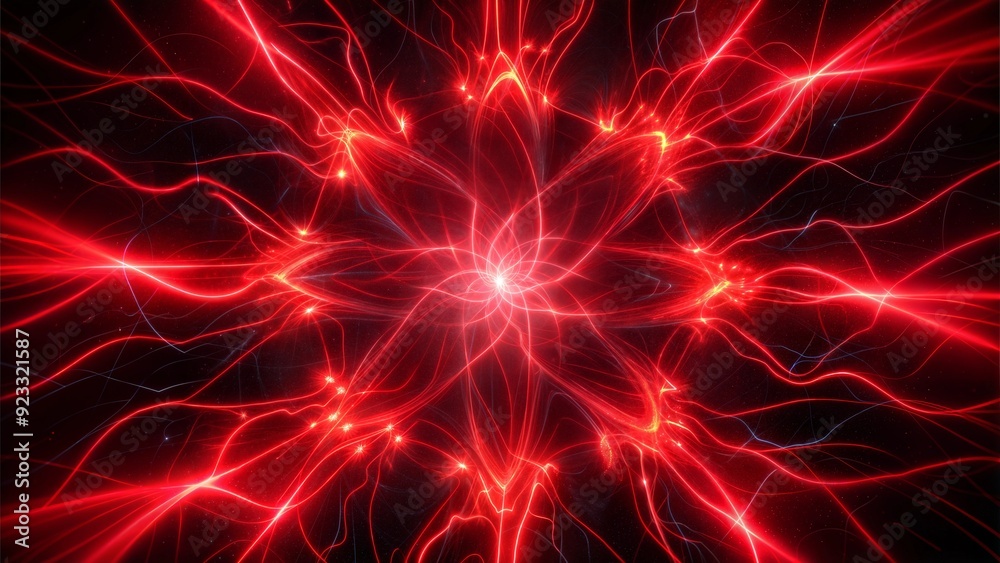 Fototapeta premium magic lines red on black background