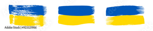 Set of Ukrainian national flags