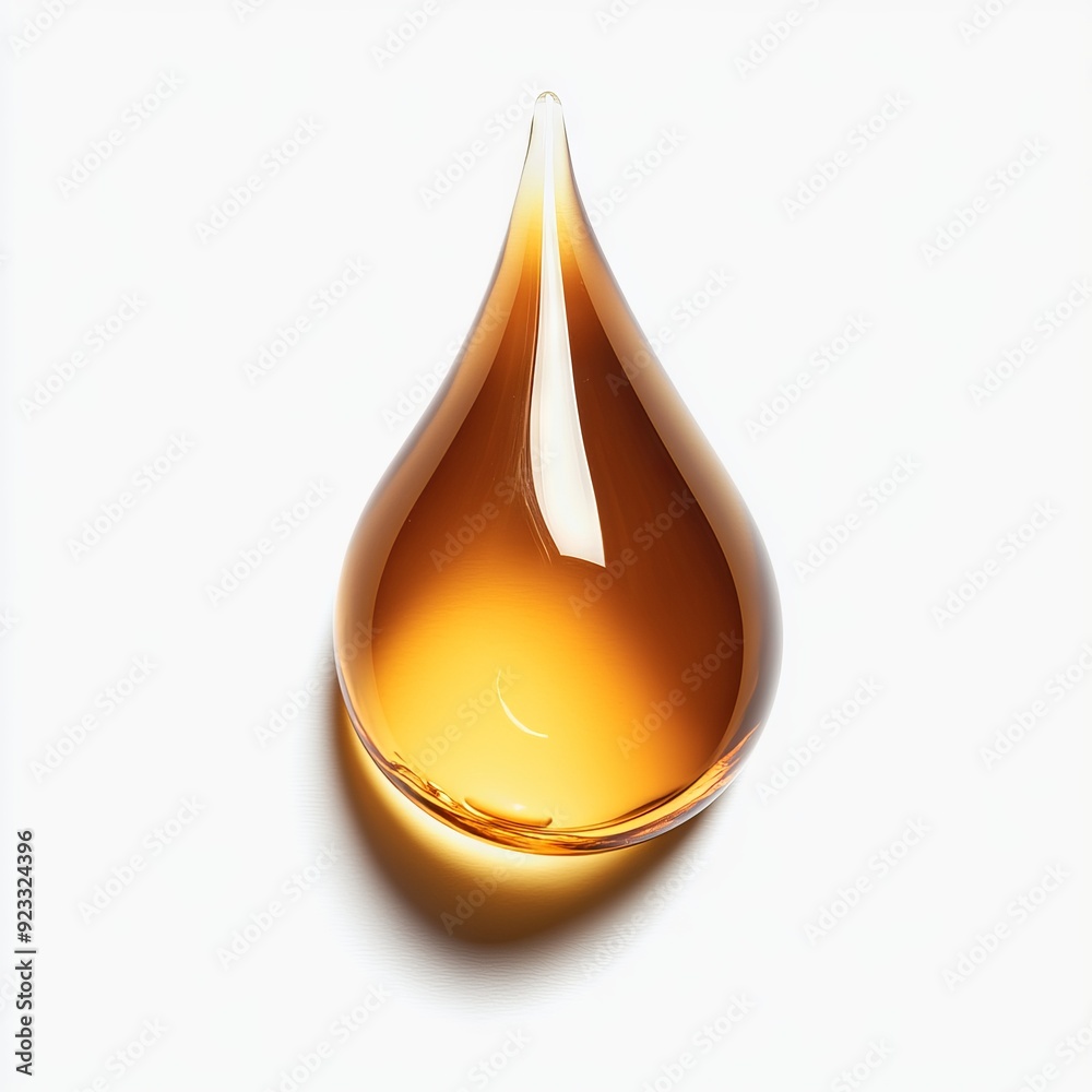Close up of oil drop on an isolated white background Close up of oil drop on an isolated white background