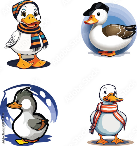 ute duck vector logo art 
