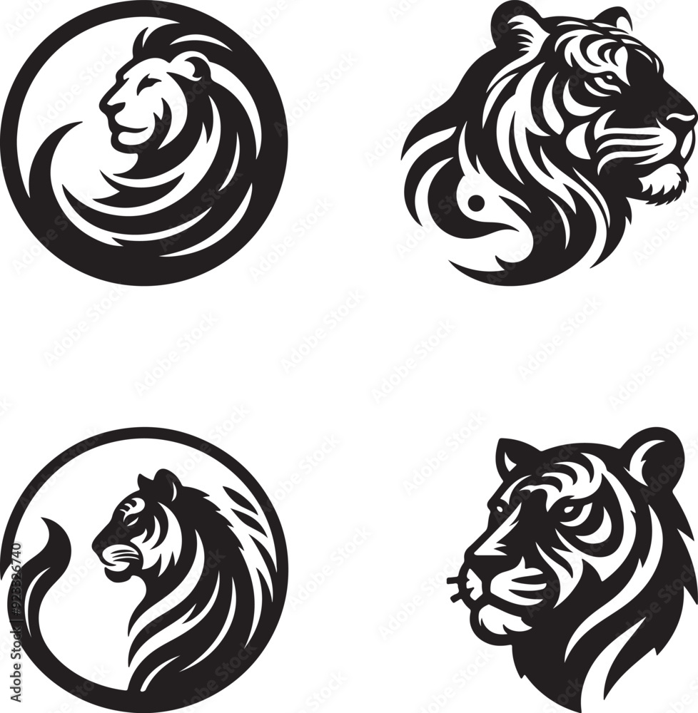 tigar logo icon silhouette vactor art illustration. tigar logo icon silhouette vactor art illustration.