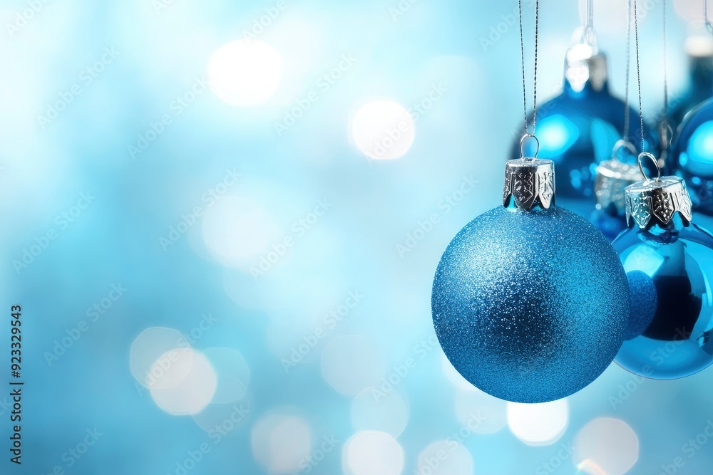 Fototapeta premium Abstract blue background. Christmas background, ai