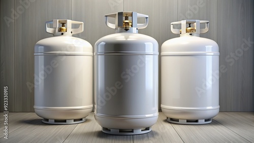 Three propane tanks in a row , propane, tanks, gas, storage, cylinders, industry, fuel, flammable, metal, container, safety photo