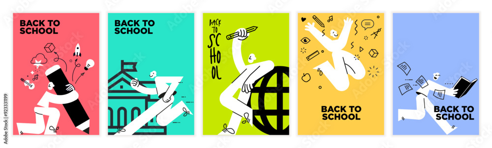 Education. Set of vector illustration posters and banners of education ...