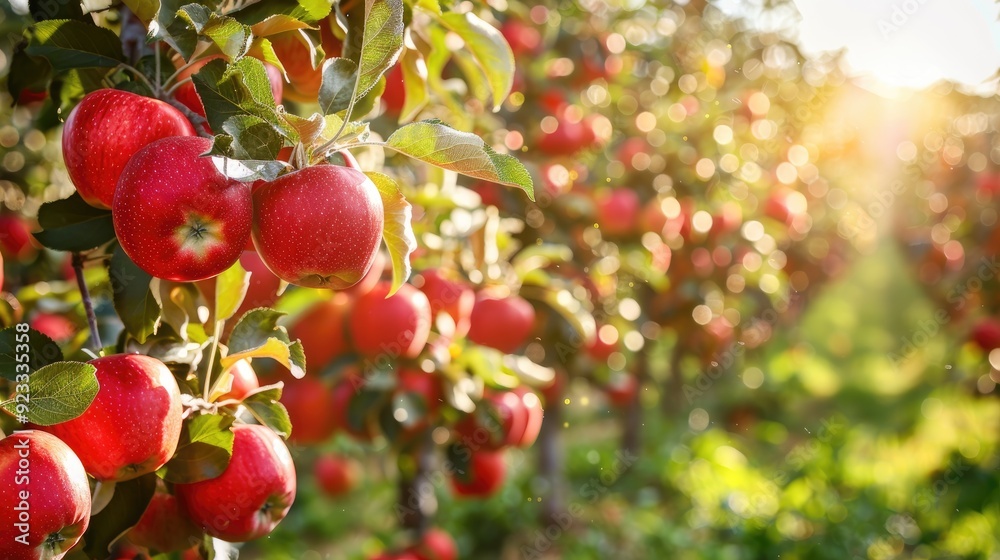Apple trees pre-harvest phase Apple trees pre-harvest phase