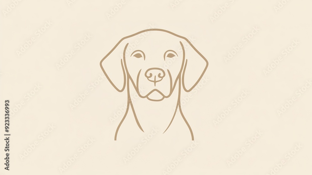 Fototapeta premium Minimalist Logo Illustration of a Light-Colored Labrador Mix Dog: Elegant and Friendly Design