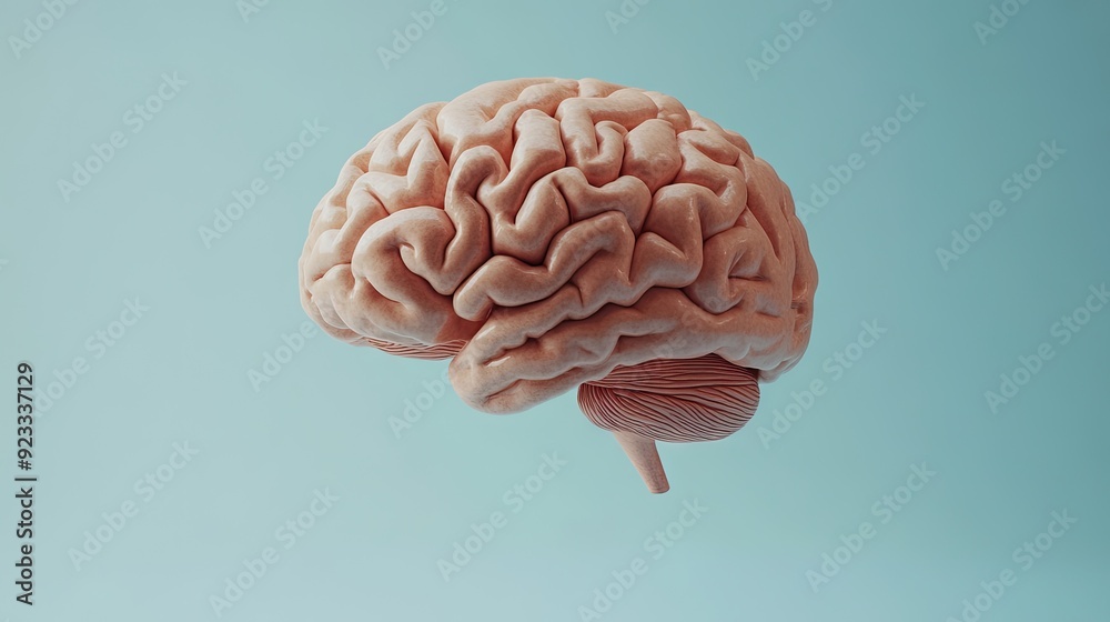 Human brain anatomy isolated on a single-color background, ideal for medical and educational text. Human brain anatomy isolated on a single-color background, ideal for medical and educational text.
