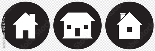 Web home icon for apps and websites, House icon, Home sign in circle or Main page icon. EPS 10.