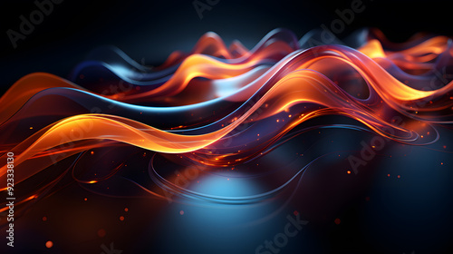 Abstract digital artwork featuring a dynamic wave