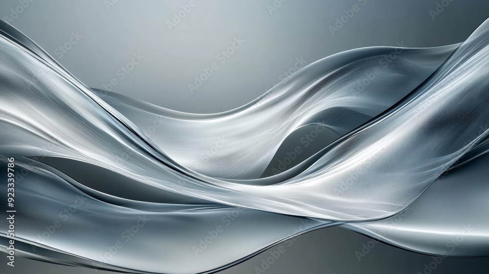 A serene abstract background featuring flowing waves of translucent material in soft gray shades, evoking calmness and elegance. A serene abstract background featuring flowing waves of translucent material in soft gray shades, evoking calmness and elegance.