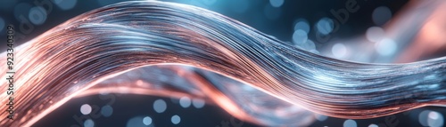 Vibrant abstract wave with luminous highlights, conveying motion and energy in a stunning digital atmosphere.