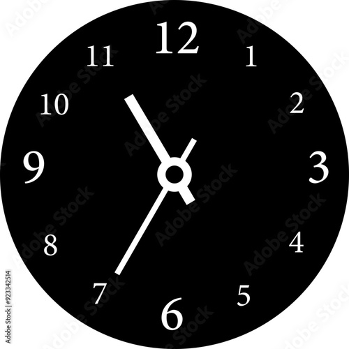 Clock icon. Silhouette style. Time sign.
