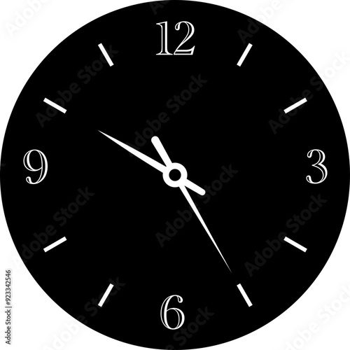 Time clock icon. Silhouette style.