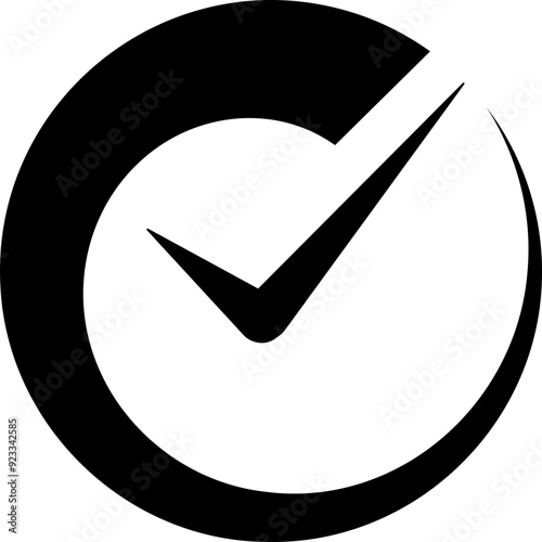 Timer icon. Check mark sign.