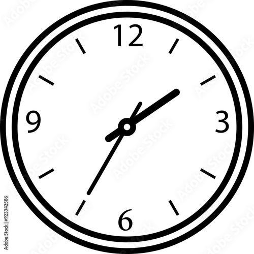 Clock face icon. Linear sign.