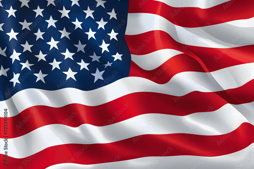 Obraz premium Illustration of the USA national flag