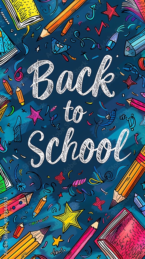 colorful back to school text poster colorful back to school text poster