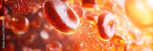 Virtual Image Depicting Cholesterol in the Bloodstream: Detailed Visualization of Lipid Accumulation photo