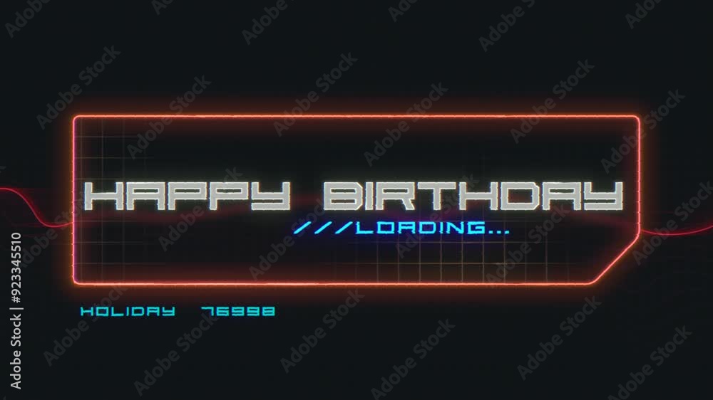 A vibrant neon-lit birthday greeting: futuristic font, electric colors, electronic circuitry aesthetic, and wires. An eye-catching way to celebrate! A vibrant neon-lit birthday greeting: futuristic font, electric colors, electronic circuitry aesthetic, and wires. An eye-catching way to celebrate!