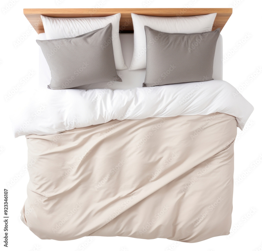 Obraz premium PNG Elegant modern bed setup