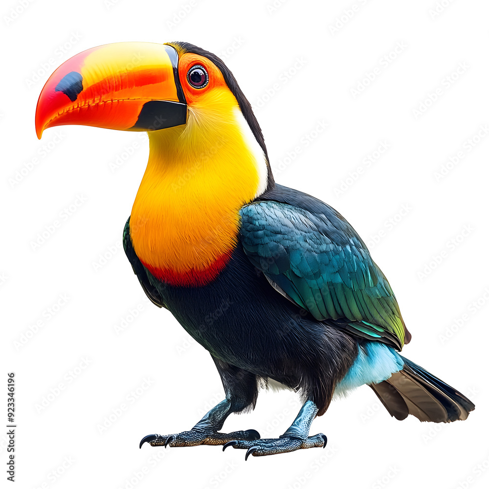 Fototapeta premium Vibrant and Colorful Toucan Bird Captured in Photography