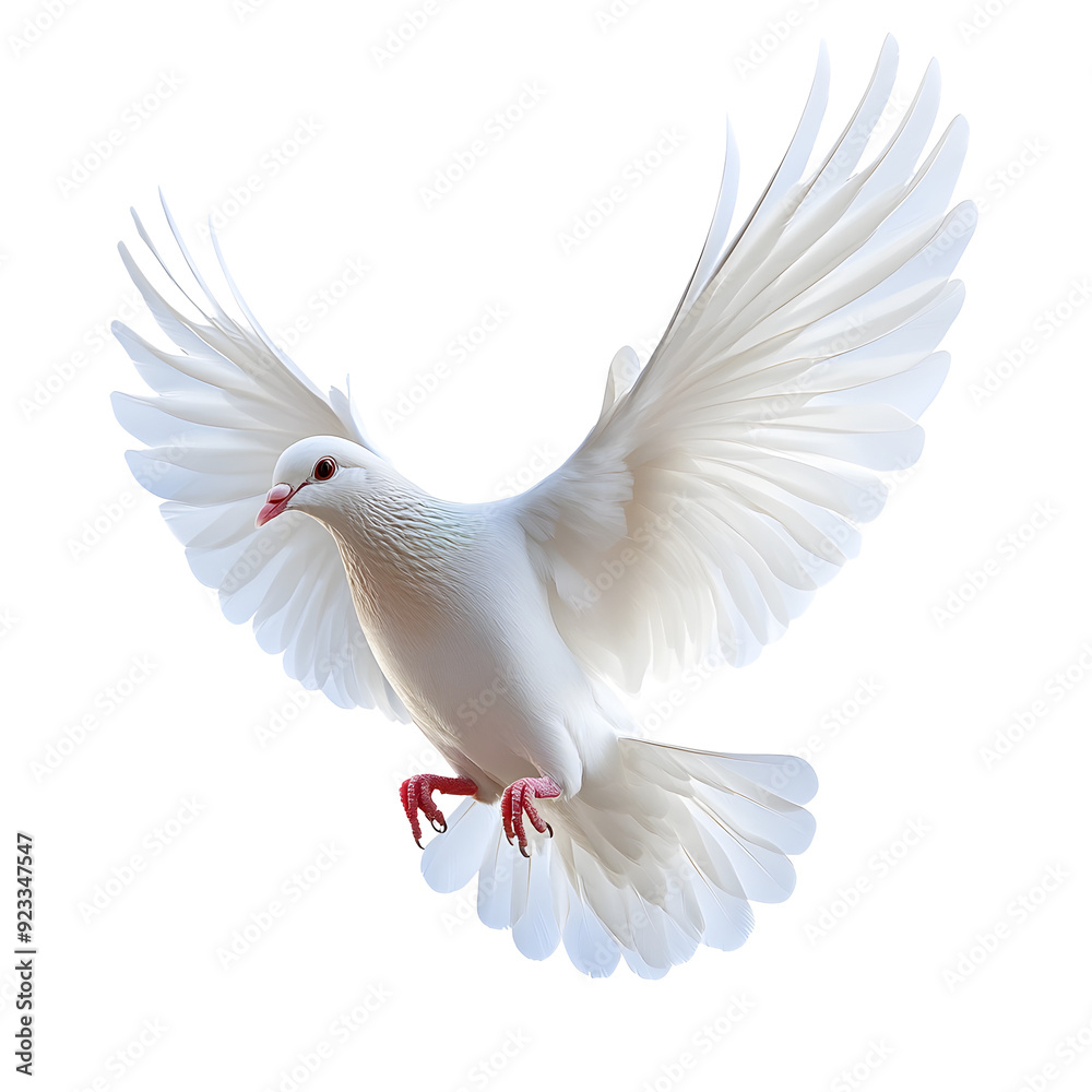 Photography of a Stunning White Dove with Spread Wings Isolated on Plain Background Photography of a Stunning White Dove with Spread Wings Isolated on Plain Background