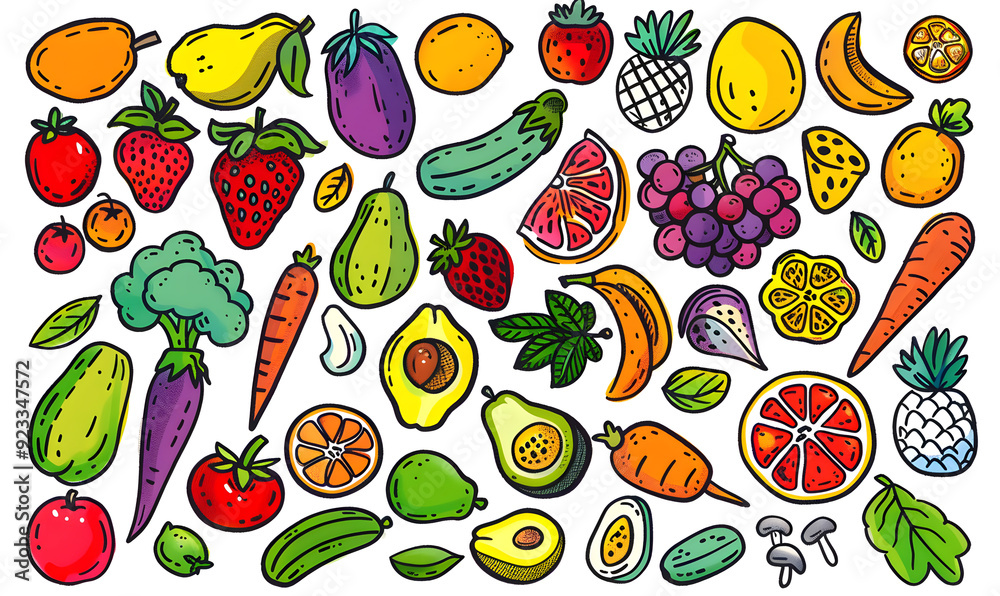 vegetable and fruits photo or illustrator on white background vegetable and fruits photo or illustrator on white background