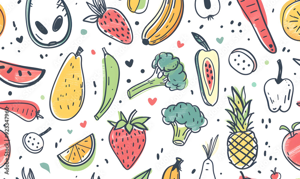 vegetable and fruits photo or illustrator on white background