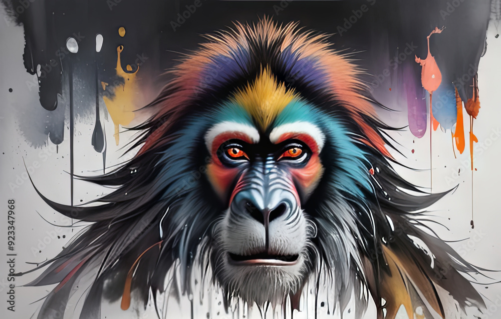 a thoughtful colourful monkey: a thoughtful colourful monkey: