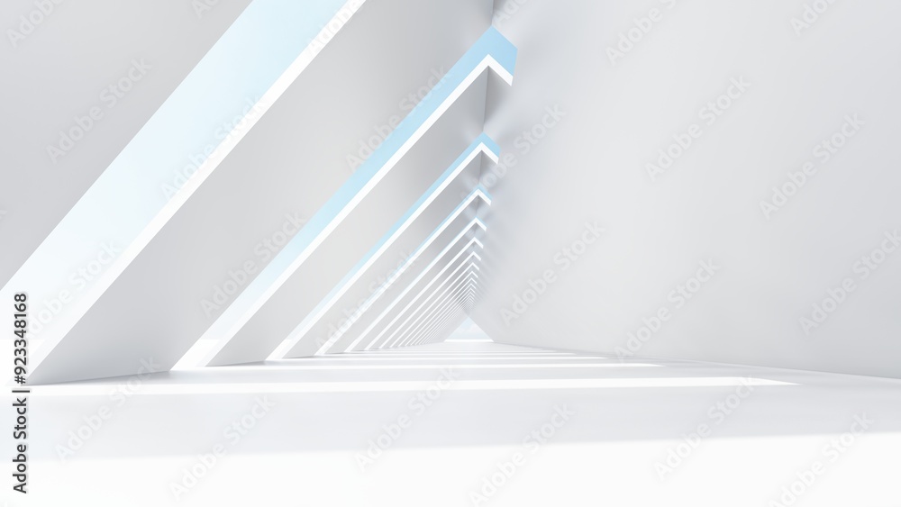 Fototapeta premium Architecture background geometric arched interior 3d render