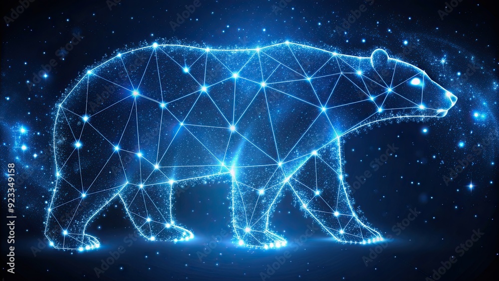 Polar bear constellation in night sky, polar bear, star constellations ...