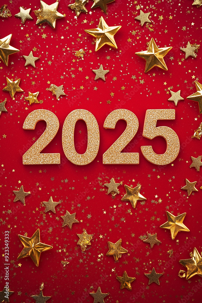 A red background with gold stars and the number sign A red background with gold stars and the number sign